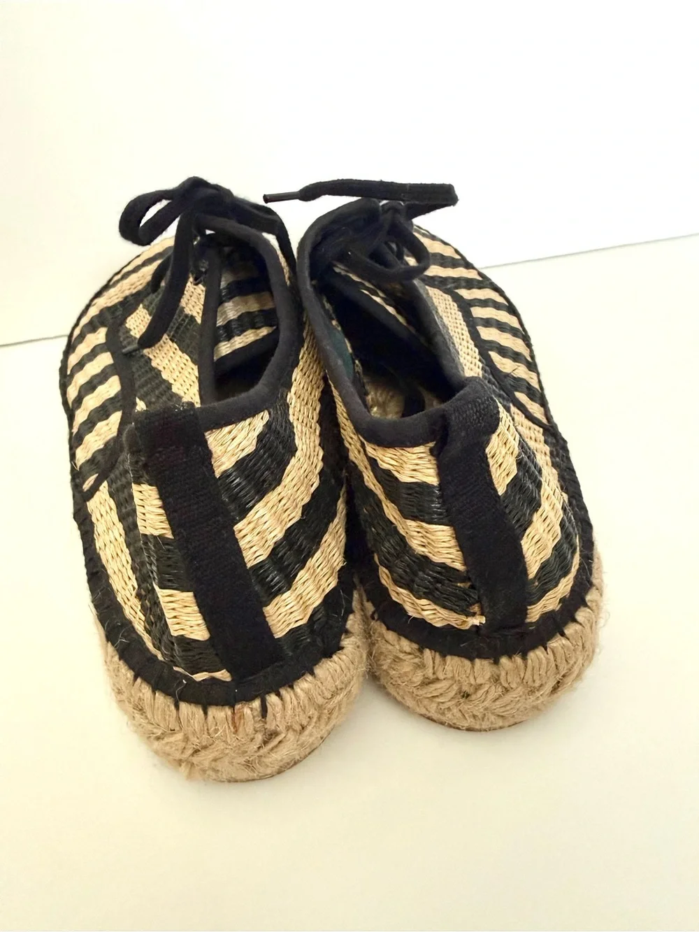 Loeffler Randall Alfie Raffia Striped Platform Espadrille Size 10